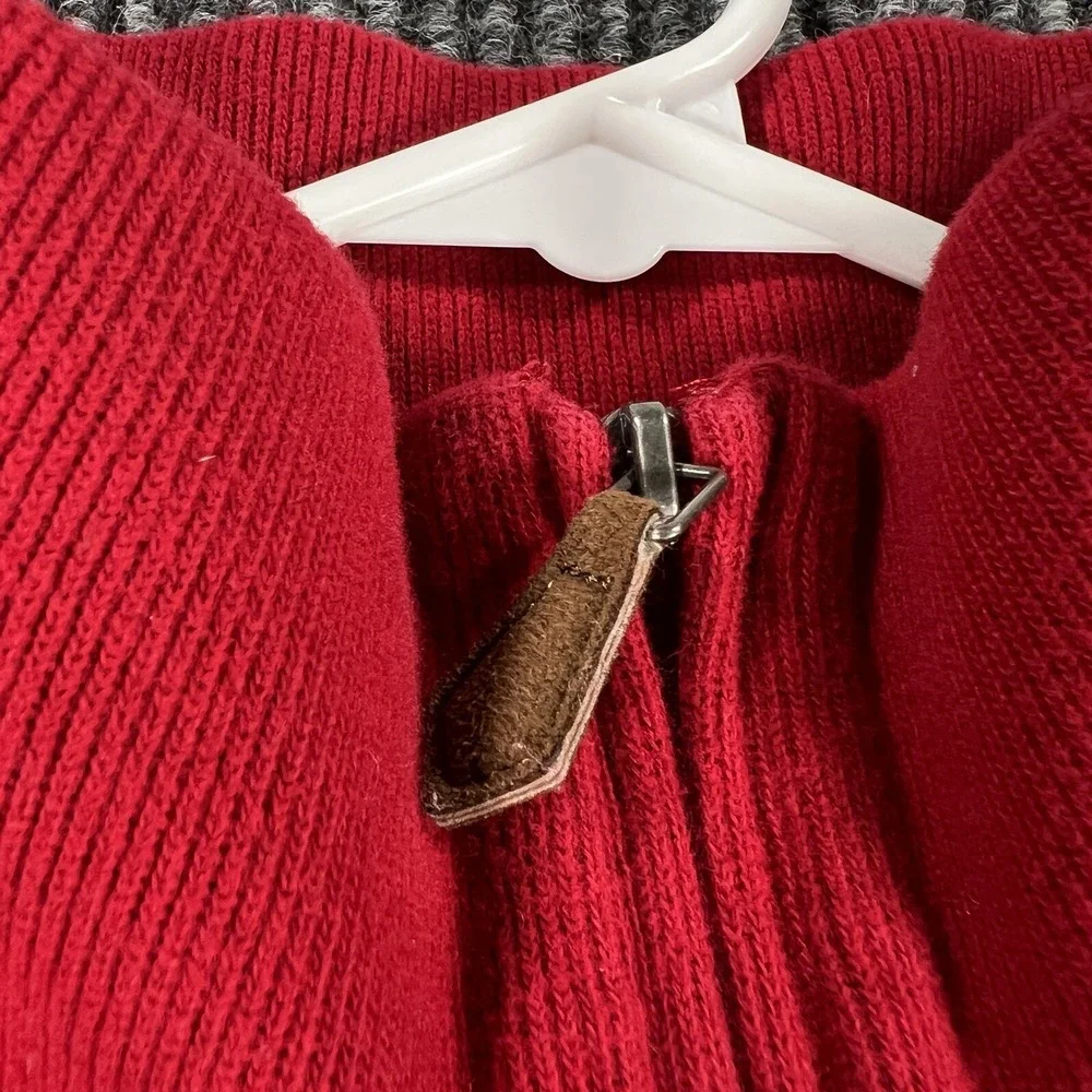 Polo Ralph Lauren Sweatshirt Mens Large Red Long Sleeve 1/4 Zip Pullover